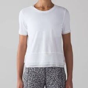 Lululemon Quick Oace Short Sleeve Mesh Trim White